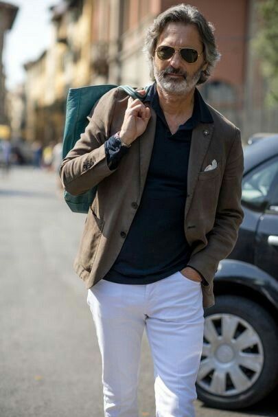 Cool · Mature FashionFashion MenMan ... Pitti Uomo Street Style, Older Mens Hairstyles, Old Man Fashion, Older Mens Fashion, Blazer Outfits Men, London Fashion Week Mens, Mens Blazer, Mens Winter Fashion, Blazer Outfits