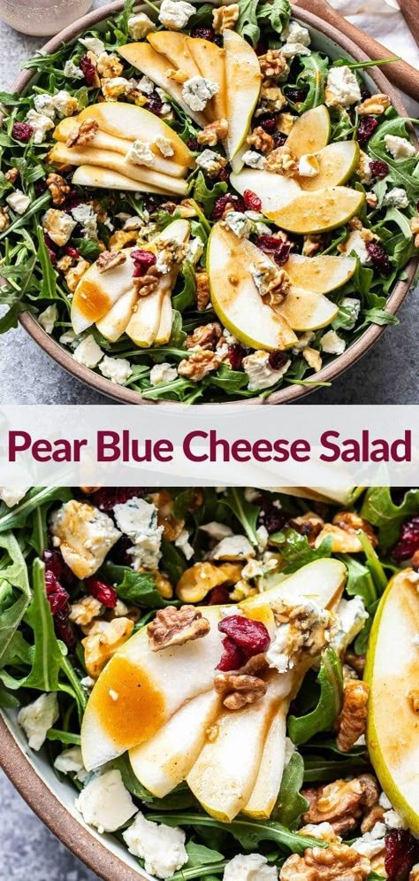 Pear Salad Blue Cheese, Blue Cheese Dressing Salad, Salad Blue Cheese Crumbles, Blue Cheese Cranberry Salad, Pear Bleu Cheese Salad, Chicken And Blue Cheese Salad, Blue Cheese And Walnut Salad, Blue Cheese Spinach Salad, Blue Cheese Recipes Healthy