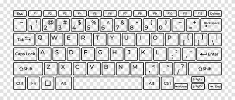 Computer keyboard button layout template with letters for graphic use. Vector illustration Computer Keyboard Drawing, Keyboard Sketch, Keyboard Drawing, Keyboard Template, Button Template, Keyboard Button, Login Page Design, Keyboard Design, Plan 2d