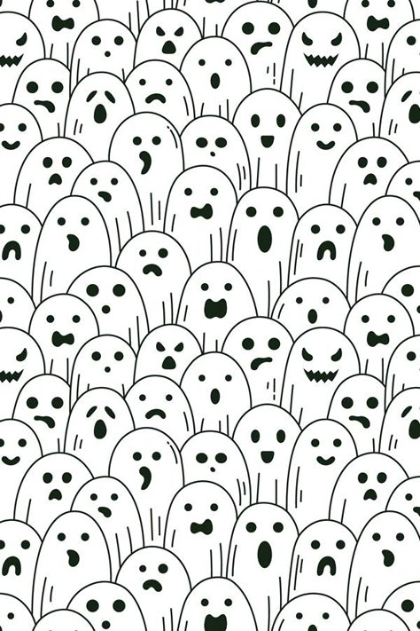 Cute Halloween Widget Pictures, Fall Halloween Wallpaper Laptop, Fall Halloween Background, Halloween Backgrounds For Ipad, Kawaii Ghost Wallpaper, Neutral Halloween Wallpaper, Cute Spooky Backgrounds, Simple Halloween Backgrounds, Ghost Pattern Wallpaper