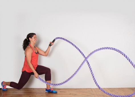 These supersized ropes are heavy, which adds resistance to work your muscles like never before. The benefits: You strengthen your abs, arms, and shoulders, engage your legs, and get a killer conditioning workout all in one go. #battleropes #exercises #onnit http://greatist.com/move/effective-battle-rope-exercises Battlerope Exercises, Battle Rope Workout, Rope Workout, Rope Exercises, Hardcore Workout, Killer Body, Conditioning Workouts, Battle Ropes, Killer Workouts