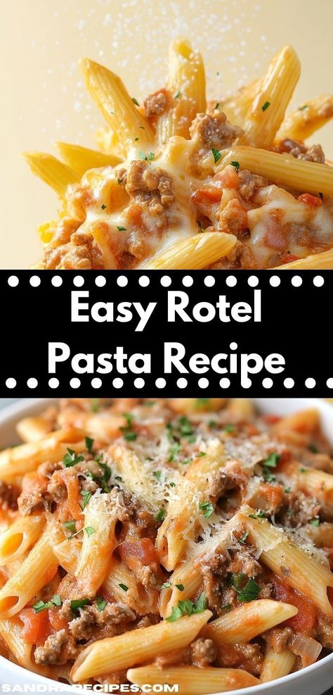 Craving a delicious and satisfying meal? This Rotel Pasta Recipe is bursting with flavor and spice. It's an easy dinner idea that the whole family will love, perfect for weeknight meals. Casserole Recipes For Family, Rotel Pasta, Casserole Recipes With Ground Beef, Ground Beef And Pasta, Family Dinners Easy, Pasta Ground Beef, Delicious Casserole Recipes, Rotel Recipes, Cheesy Pasta Recipes