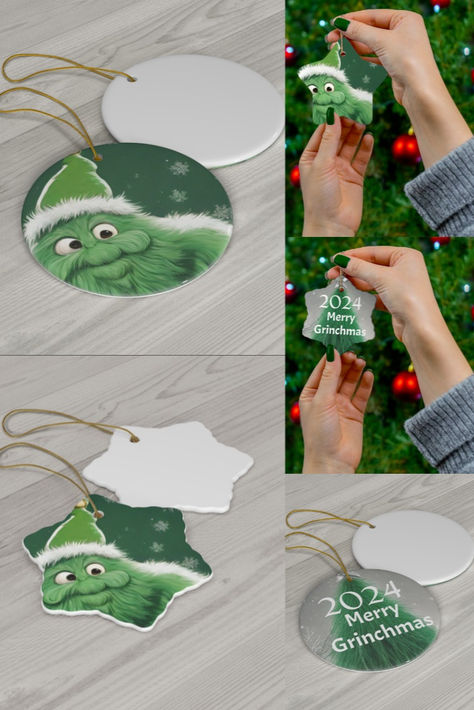 If The Grinch is your jam, let these theme inspired ornaments line your tree this year! Holiday decor, Christmas tree, Custom year ornaments, Green tree, Star Tree Star, Tree Custom, Green Monster, Red Dirt, Decor Christmas Tree, Green Tree, Nov 1, The Grinch, You're Welcome