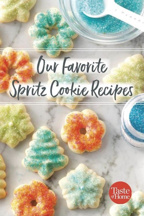 Spritz Crackers, Spritzer Cookies, Spritz Recipes, Cranberry Spritz, Press Cookies, Cookie Perfection, Cream Cheese Spritz Cookies, Spritz Cookie Press, Butter Spritz Cookies