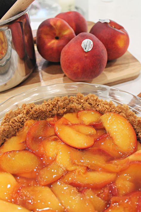 Peaches and Cream Pie – No Baking Necessary! Peaches and Cream! Is there a better combo than this!? How about adding the word pie at the end? Yup I think that will do the trick! It is peach season and guess what the first thing I decided to whip up was…you guessed it! This no bake peaches and cream pie. It’s quickly become a favorite around here! This week I have partnered up with Kroger Co. and Prima® Wawona Peaches to bring you a yummy new recipe featuring the delicious yellow peaches ... No Bake Peach Pie, Bake Peaches, Peaches And Cream Pie, Cream Pie Filling, Grilled Peach Salad, Baked Peach, Peach Salad, Peaches And Cream, Grilled Peaches