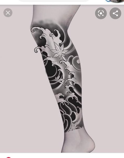 Japanese Water Tattoo, Tato Realis, Tattoo Japonais, Tato Maori, Japanese Leg Tattoo, Armband Tattoos For Men, Tattoo Japanese Style, Japanese Legs, Full Sleeve Tattoo Design