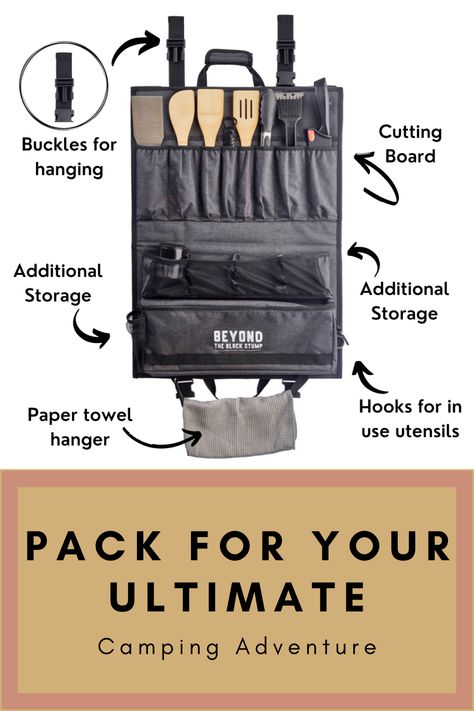 Made to suite your camping, caravanning & Annex Adventure needs, Beyond the Black Stumps Camp Kitchen Organizer has additional storage for days! Travel Condiments, Camping Utensil Storage, Camping Kitchen Organization, Tool Bag Diy, Camp Kitchen Organization, Camp Table, Kitchen Organiser, Cookware Organization, Camping Utensils