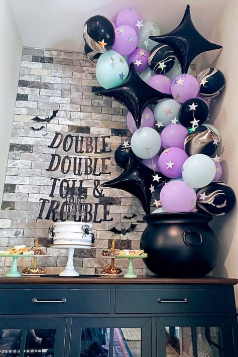 Double Trouble Birthday Theme, Halloween Shower Ideas, Twin Baby Shower Theme, Apple Cider Bar, Jordan Baby Shower, Baby Shower Halloween, Spider Cake, Double Double Toil And Trouble, October Baby Showers