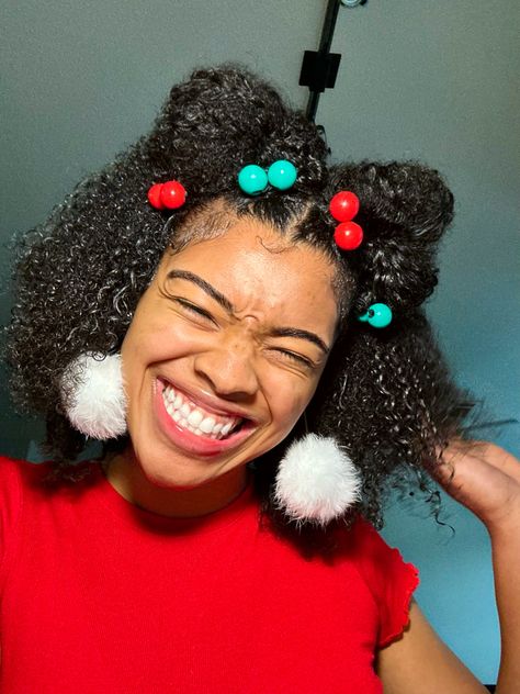 Get ready for the holidays with this gorgeous hairstyle for curly hair! I've included step-by-step instructions and made a vvideo to make sure you get the perfect look. #hair #EdenbodyWorks #hairstyles #curlyhairproducts #curlyhair #naturalhairstyles. #naturalhaircare Natural Holiday Hairstyles, Christmas Natural Hairstyles Black Women, Curly Christmas Hairstyles, Christmas Hair Ideas, Hairstyle For Curly Hair, Hairstyles For Natural Hair, Cute Curly Hairstyles, Christmas Hairstyles, Natural Hair Styles Easy