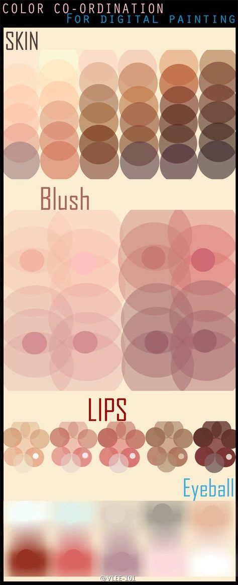 skin, blush, lips, eyeball palettes Digital Painting Portrait, Palette Art, Skin Color Palette, Color Palette Design, Digital Painting Tutorials, Poses References, Painting Digital, Digital Scrapbook Paper, Drawing Tutorials