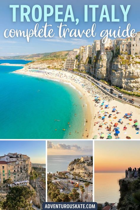 Tropea Italy is one of the most spectacular seaside towns in the Mediterranean — yet it’s almost undiscovered by tourists outside Europe. Italian tourists, however, have been in the loop for quite some time. Here's everything you need to know about visiting Tropea! | tropea travel guide | tropea italy things to do | things to do in tropea | tropea italy beach | tropea italy calabria | tropea italy things to do Tropea Italy Calabria, Tropea Calabria, Tropea Italy, Italy Calabria, Mediterranean Culture, Italy Beach, Italy Trip Planning, South Italy, Italy Beaches