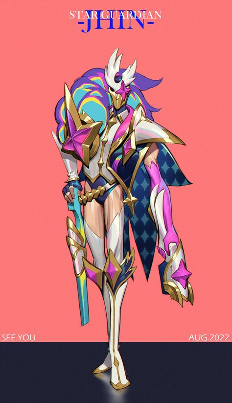 ArtStation - Star Guardian - Jhin Star Guardian Skins, League Of Legends Jhin, Jhin League Of Legends, Legend Drawing, Champions League Of Legends, Chinese Background, Star Guardian, Black Artwork, Concept Art Drawing