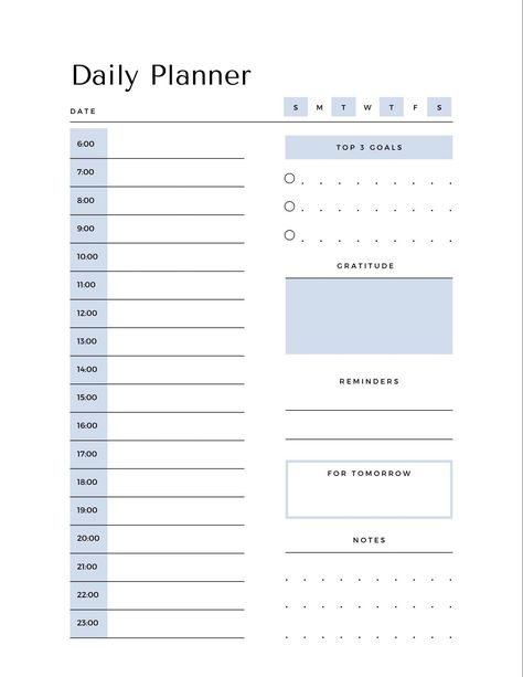 Minimal Daily Planner- Blue businessplannertemplate #realisticplanner #monthlyplannerprintabletemplates #plannereterno Daily Planner Download, Goal Aesthetic, Daily Planner Digital, Daily Planner Printables Free, Free Daily Planner, Daily Schedule Planner, Weekly Planner Free, Student Planner Printable, Planner Writing