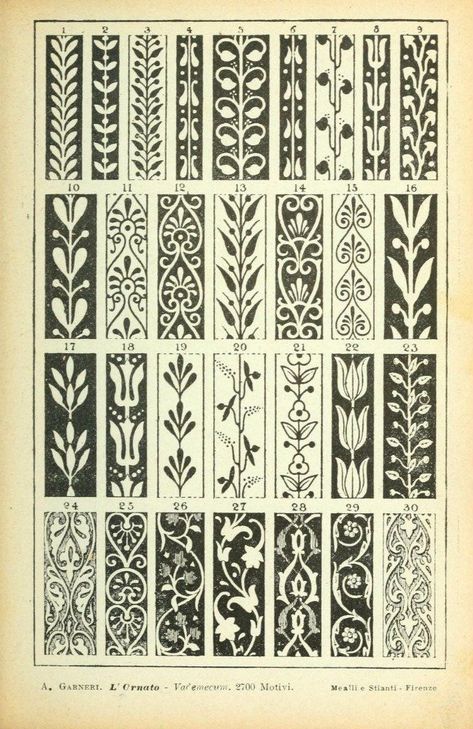 Medieval Ornament, Ornamental Border, Ornament Drawing, Art Nouveau Illustration, Design Motifs, Antique Modern, Illuminated Manuscript, Medieval Art, Old Book