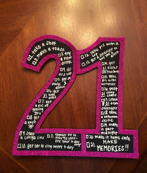 21st Birthday Sign! With a list of things to do! #21 #birthdaysign #list 21st Birthday Signs Checklist, 21st Birthday List, 21st Birthday Checklist, 21st Birthday Sign, 21st Bday Ideas, 21st Birthday Decorations, 21 Birthday, Great Gatsby Party, 21st Birthday Cake