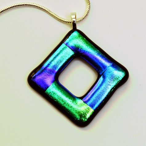 Rose Mary's Clay Fused Glass Jewelry Dichroic, Glass Pendent, Dichroic Jewelry, Dichroic Glass Jewelry, Fused Glass Necklace, Dichroic Pendant, Clay Pendants, Fused Glass Earrings, Fused Glass Artwork