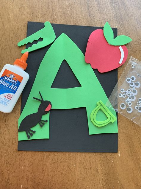 Preschool Letter A Crafts, Letter Handprints, A Is For, Letter A Craft, A Is For Ant, Letters Craft, Preschool Letter Crafts, Ant Crafts, English Activities For Kids