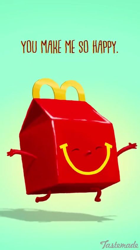 Funny Pun: You Make Me So Happy - Happy Meal - Food Humor - Punny  #funnypics #funnypictures #pun #funny #humor Cute Food Quotes, Kitchen Puns, Funny Food Puns, Burger Fries, Food Memes, Love Puns, Marriage Help, Cute Puns, Food Puns