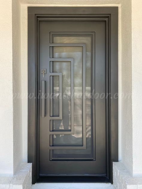 Main Door Iron Design, Ms Door Design Entrance, Single Iron Door Design Front Entry, Iron Entrance Doors, Main Door Design Entrance Iron, Iron Single Door Design, Decorative Doors Ideas, Iron Safety Door Design, Steel Front Door Entrance