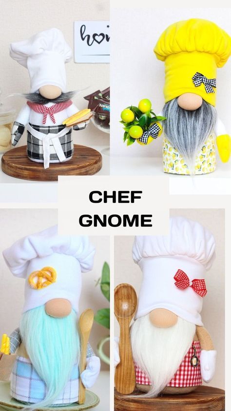 Chef Gnome , Kitchen Decor Chef Gnome Diy, Kitchen Gnomes Diy, Gnome Kitchen Decor, Gnomes Crafts Diy, Chef Gnomes, Kitchen Gnomes, Gnome Chef, Chef Gnome, Gnome Crafts