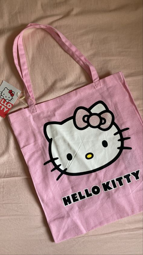 Hello Kitty Tote Bag, Y2k Tote Bag, Canvas Bag Diy, Hello Kitty Purse, Preppy Bags, Hello Kitty Accessories, Hello Kitty Characters, Stitch Clothes, Hello Kitty Nails