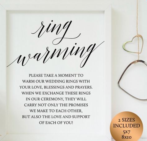 Ring Warming Ceremony Description purchased from Etsy. Needs to be framed (Spotlight). Ring Warming Ceremony Sign, Ring Warming Sign, Ring Warming, Wedding Musts, Ceremony Readings, Ring Warming Ceremony, Wedding Ceremony Readings, Ring Ceremony, Cricut Wedding