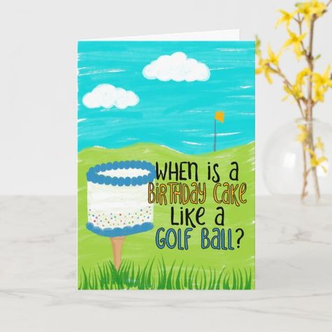 Funny Birthday Card for Golfers, Golfing Themed Birthday Catds, Happy Birthday Golf, Birthday Verses For Cards, Golf Birthday Cards, Birthday Verses, Golf Cards, Happy Birthday Card Funny, Birthday Cards For Brother, Homemade Birthday Cards