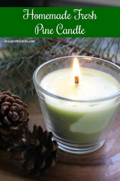 Diy Candle Gift, Homemade Candle Recipes, Diy Candles Easy, Christmas Candles Diy, Diy Candles Homemade, Pine Candle, Homemade Scented Candles, Making Candles Diy, Christmas Scented Candles