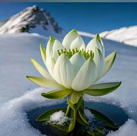 Snow Lotus, Lotus Flower Art, Business Attire Women, Happy Morning, Snowy Mountains, Water Lily, Types Of Flowers, Flower Pictures, Lotus Flower