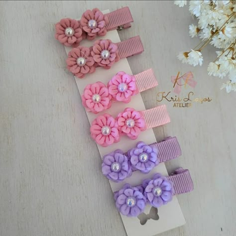 Hair Clips Infantil, Hair Bows Diy Ribbon, Diy Hair Accessories Ribbon, Diy Crafts Love, Hair Clips Diy, Bows Diy Ribbon, Diy Bows, Handmade Hair Bows, Baby Hair Bows