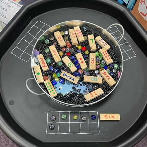 Miss A on Instagram: "Simple maths challenge this week- representing numbers on a ten frame. Featuring the fab Hexacle Tuff Tray from @kubdirect #hubdirect #hexacletray #mathsisfun #ks1alldaylong #ks1teacher #primarystarseducation #playbasedlearning #10frame #earlynumbers #playistheway #playisimportant #practicalmaths #numberrecognition #ks1maths #representingnumbers #teachingresources #classroominspiration #classroomideas #classroomsetup" Addition Tuff Tray Ideas, Numeracy Tuff Tray Ideas, Tuff Tray Maths Year 1, Tuff Tray Eyfs, Early Years Numeracy, Number Tuff Tray, Maths Continuous Provision Year 1, Maths Tuff Tray Ideas, Reception Maths