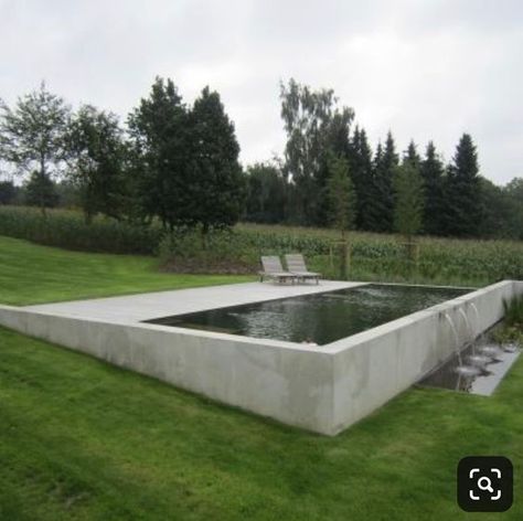 Hillside Pool, Garden Concept, Sutton House, Backyard Gardens, Gardens Ideas, Pool Water Features, Gardening Design, Natural Swimming Pools, Concrete Pool