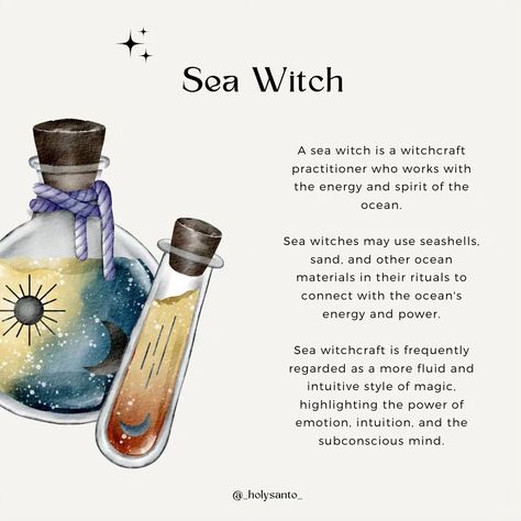 Sea Witch Journal, Types Of Water Witchcraft, Sea Witch Home Decor, Shells In Witchcraft, Sea Magick Witchcraft, Sea Witch Spells, Sea Witch Tattoo, Water In Witchcraft, Sea Witch Outfit