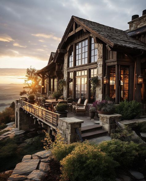 The Beauty and Joy of a Mountain Cabin Dream Home Cozy House Exterior, Cozy Mountain Home, Mountain Craftsman, Mountain Dream Homes, Cabin Home, Futuristic Home, Mountain House Plans, Rays Of The Sun, The Beauty Of Nature