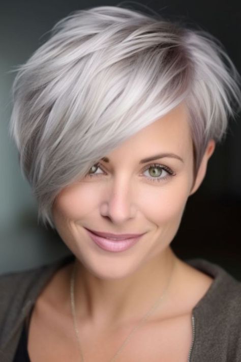 Long Pixie Cuts For Thick Hair, Pixie Haircut Grey, Edgy Long Pixie Haircuts, Long Pixie Hairstyles For Thick Hair, 2024 Pixie Hair Trends, Long Layered Pixie Haircut Fine Hair, Long Pixie Hairstyles For Fine Hair, Short Hair For Long Face Shape, 2024 Pixie Trends