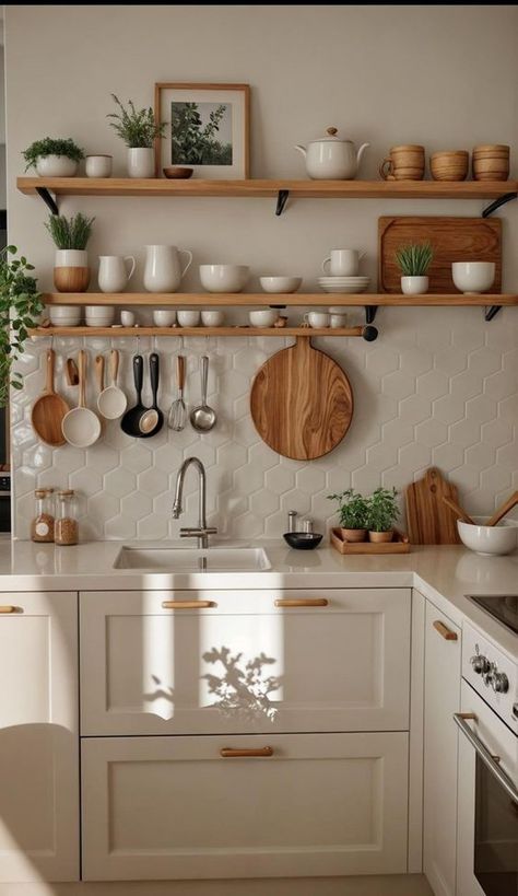 Small Kitchen Decor, 아파��트 인테리어, Boho Kitchen, Tiny Kitchen, Decor Home Living Room, Home Design Decor, Spanish Style, Dream House Decor, Kitchen Style