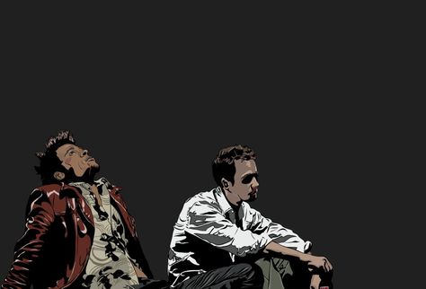 Fight Club Desktop Wallpaper by JASEighty6 Club Quote, Tyler Durden, Club Poster, Film Images, Karl Marx, Man Sitting, Pop Art Wallpaper, George Orwell, Carrie Fisher