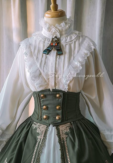 Surface Spell -Unfinished Book- Lolita Corset Gaun Abad Pertengahan, Old Fashion Dresses, Old Dresses, Victorian Clothing, Fairytale Dress, Fantasy Dress, Historical Dresses, Lolita Dress, Lolita Fashion