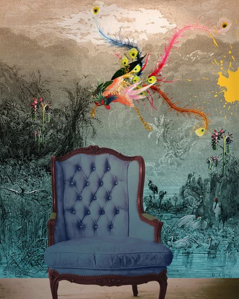 On Tuesday we revealed a new wallpaper, yesterday we introduced you to a rather glamorous and colourful velvet cushion and today we can… The Fall Of Man, Bathroom Wall Mural, Fall Of Man, Velvet Wall, The Fallen Angel, The Garden Of Eden, Velvet Fabrics, Upholstery Projects, Rugs Uk