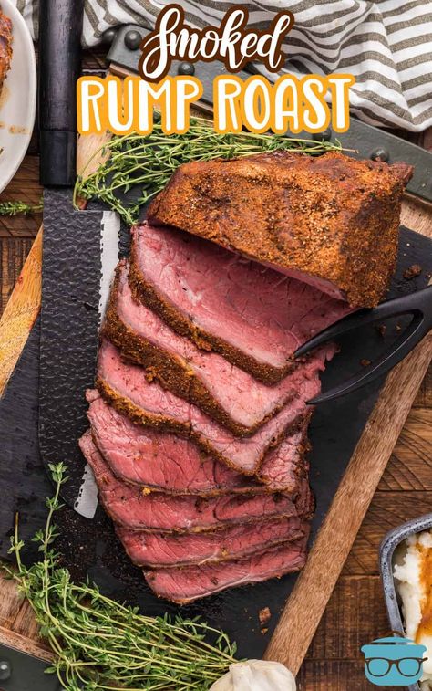 Smoked Rump Roast, Smoked Rump Roast Recipe, Smoked Beef Roast, Beef Rump Roast, Pellet Smoker Recipes, Rump Roast, Beef Rump, Pellet Grill Recipes, Traeger Recipes