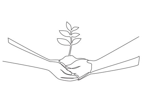 Hands Holding Together, Hand Holding Drawing, Helping Hands Logo, 1 Line Drawing, Together Drawing, Hand Line Art, Tree Line Drawing, Plant Line Art, Holding Hands Drawing