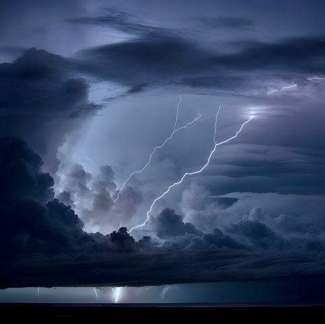 Lightning Photography, Mermaid Aesthetic, Blue Rain, Blue Hour, Fantasy Aesthetic, Aesthetic Images, Nature Aesthetic, Sky Aesthetic, Fantasy Landscape