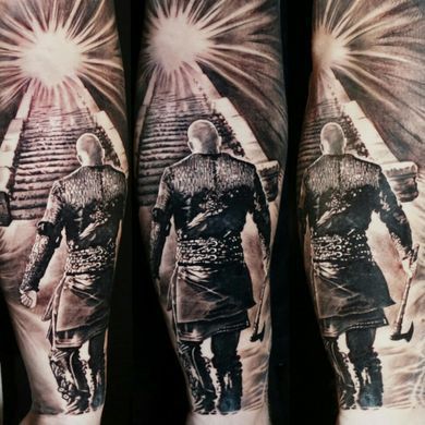 Till Valhalla Tattoo, Valhalla Rising, Valhalla Tattoo, Valkyrie Tattoo, Doubting Thomas, Tattoo For Son, Book Tattoo, Back Tattoos, Horror Music