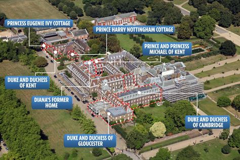 A host of royals live in the palace grounds Kensington Palace Apartments, Nottingham Cottage, Jack Brooksbank, Meghan And Harry, Palace London, Meghan Markle Prince Harry, Prince Harry And Meghan Markle, Harry And Meghan Markle, Kensington Palace