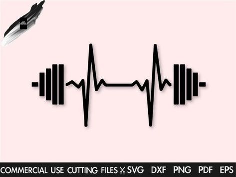 Dumbbell Tattoo, Gym Tattoos, Gym Tattoo, Gym Svg, Heartbeat Tattoo, Men Tattoos Arm Sleeve, Gym Art, Gym Logo, African Art Paintings