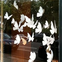 Urban Rugs, Easter Window Display, Boutique Window Displays, Tableware Ideas, Spring Window Display, Gift Shop Displays, Summer Window Display, Butterfly Decals, Rustic Tableware