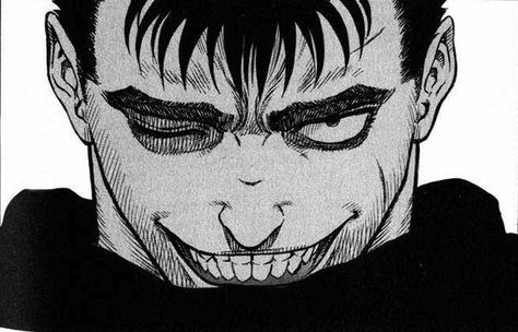 Smug Guts | Smug Anime Face | Know Your Meme Smile Drawing, Evil Smile, Anime Smile, 다크 판타지, 5 Anime, Dark Anime, Dark Souls, Dark Art, Dark Fantasy