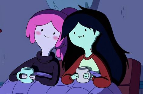 Adveture Time, Marceline And Princess Bubblegum, Marceline And Bubblegum, Adventure Time Marceline, Inspirational Movies, Best Friends Aesthetic, Princess Bubblegum, Funny Cartoons, Wallpaper Iphone Cute