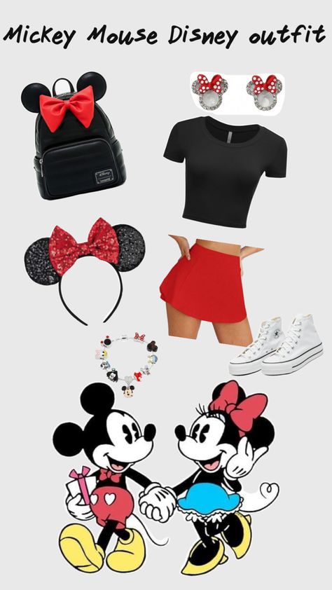 Mickey Mouse Disney outfit inspo Bounding Disney, Disney Outfit Inspo, Disney Outfits Women, Disney Inspired Outfits, Disney Outfit, Disney Bounding, Disneyland Trip, Run Disney, Disney Outfits