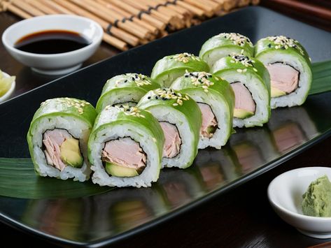 Cooking up Joy - Made with love: Turkey and Avocado Sushi Rolls: A Fusion Delight Iraqi Cuisine, Avocado Sushi, Tuna Tataki, Cooking Turkey, Light Dinner, Sushi Rice, Kids Recipes, Sushi Rolls, Lean Protein